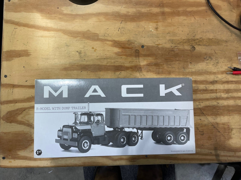 First Gear Mack R Model with Dump Trailer