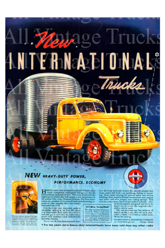 Vintage Poster-International Trucks-New Heavy-Duty Power, Performance, Economy
