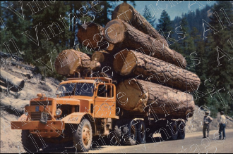 Photographic Print-Mack LMSW-L Logging Truck