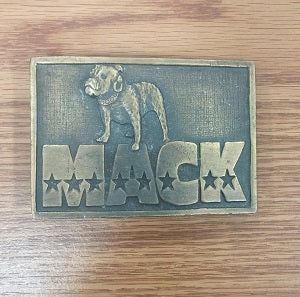 Mack Dog Square Brass Buckle
