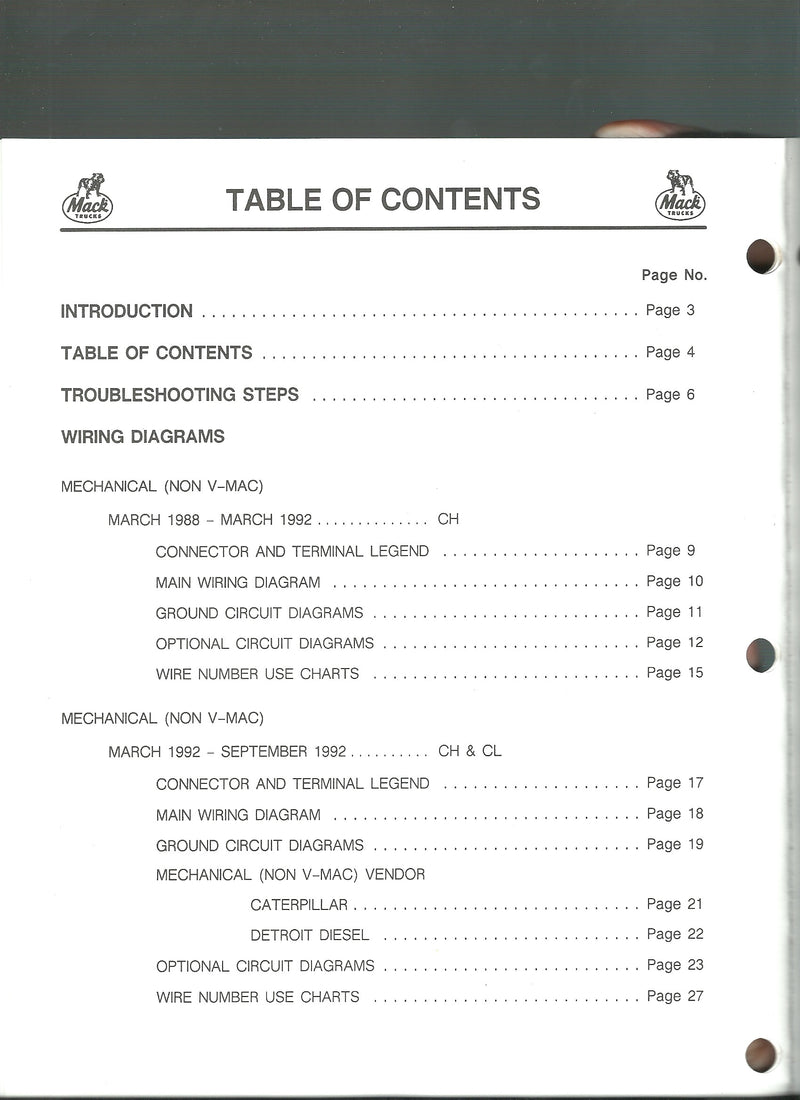 Mack CH/CL Electrical Service Manual 1995