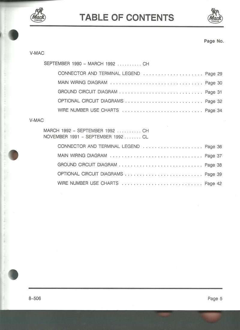 Mack CH/CL Electrical Service Manual 1995