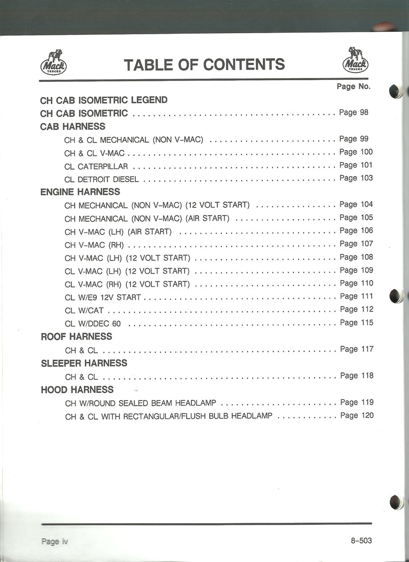 Mack CH/CL Electrical Service Manual