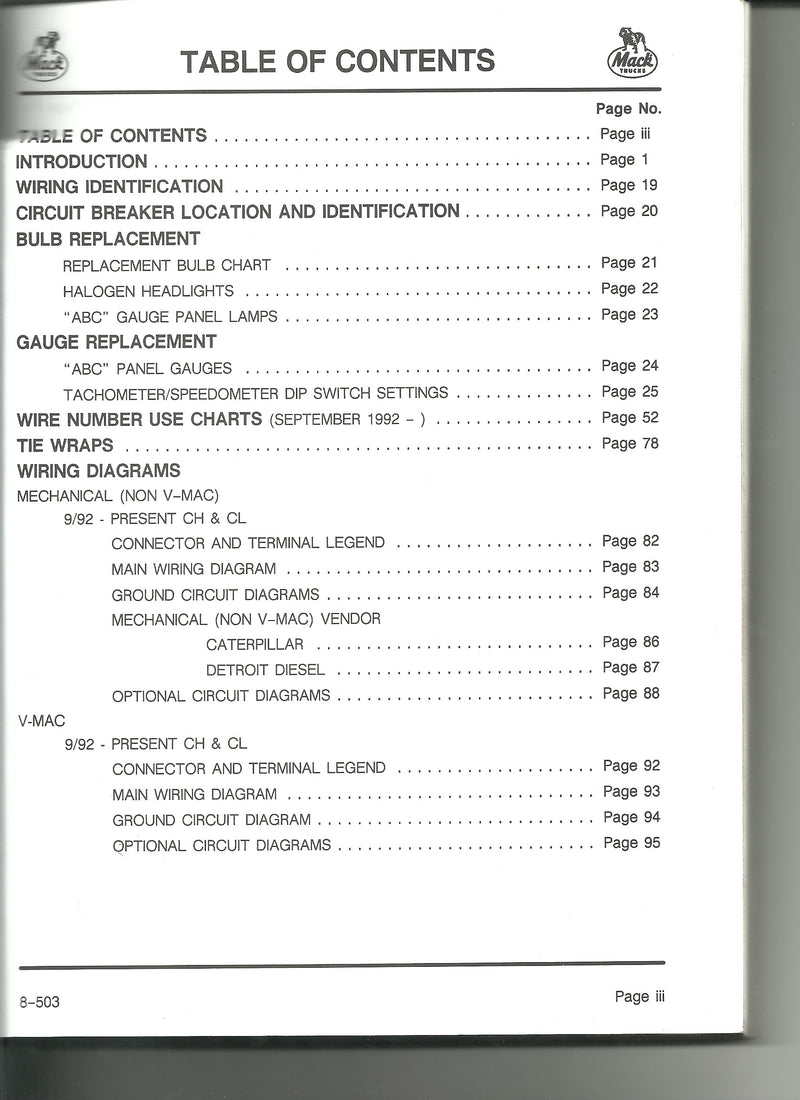 Mack CH/CL Electrical Service Manual