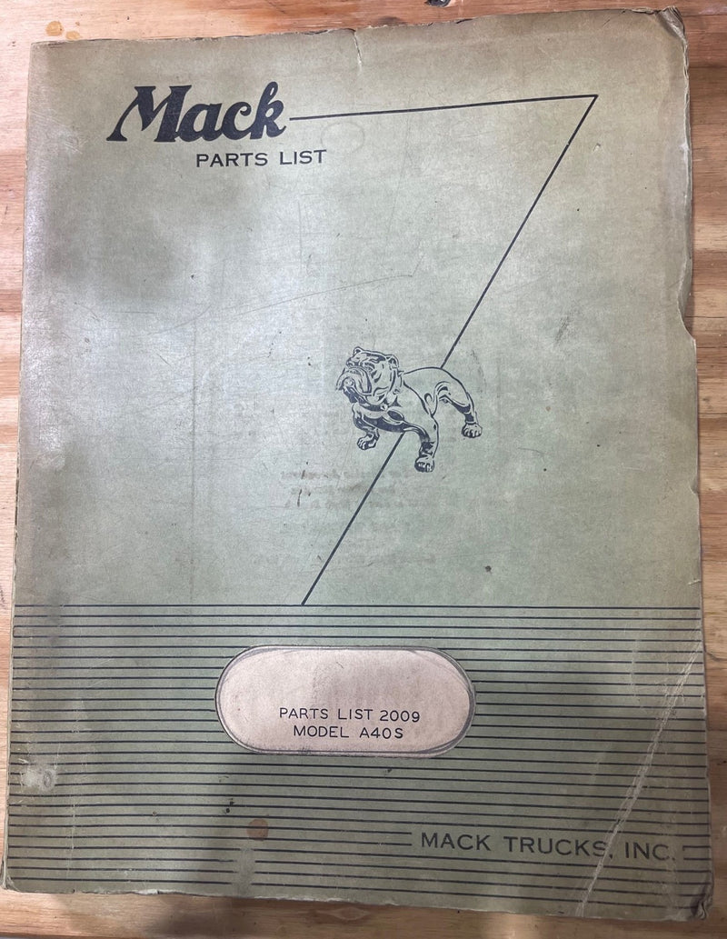Mack Parts List Book for A40S
