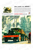 Vintage Poster - AutoCar Trucks-Steel Plates Are HEAVY!