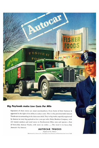 Vintage Poster-Autocar Trucks-Big Payloads