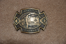 Mack C Model Fireman Brass Belt Buckle