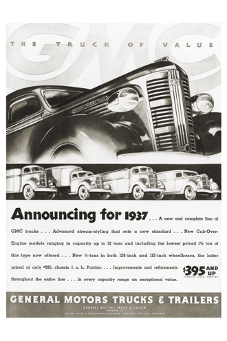 Vintage Poster-GMC B and W