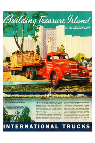 Vintage Poster-International Trucks-Building Treasure Island