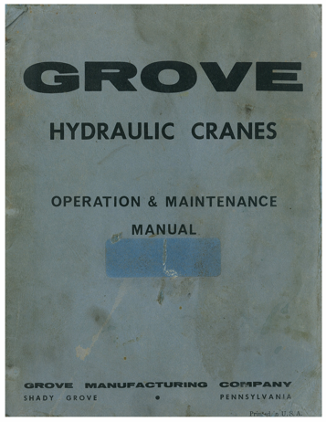 Grove Hydraulic Cranes-Operation and Service Manual