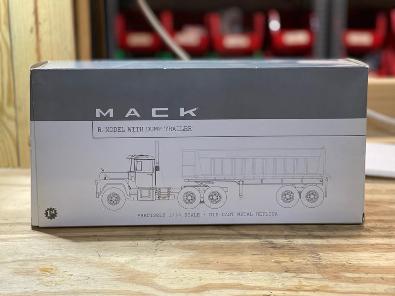 First Gear Mack R Model with Dump Trailer