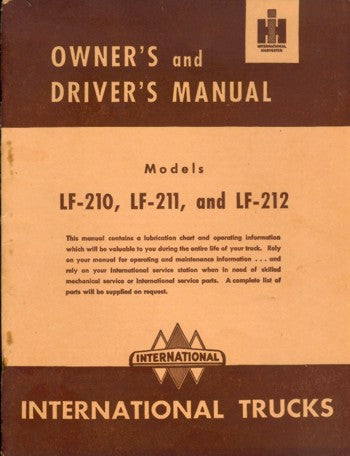 International Truck Operator's Manual LF Series