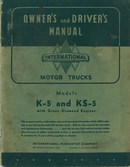International Truck Operator's Manual-K5 Series