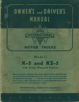 International Truck Operator's Manual-K5 Series