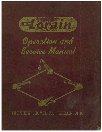Lorain Operation and Service Manual