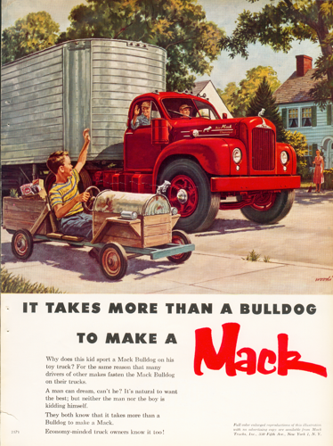 Mack Vintage Poster-It Takes More Than A Bulldog To Make A Mack