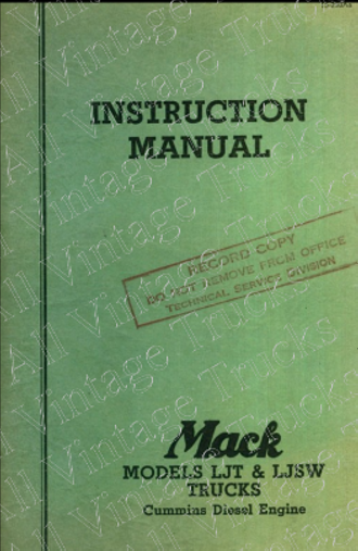 Operation Manual for Mack Trucks Series LJ