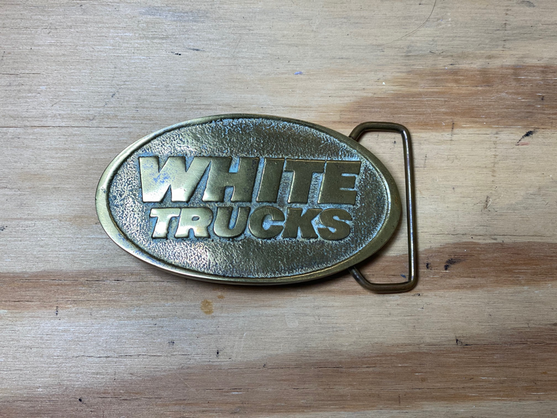 White Trucks Belt Buckle